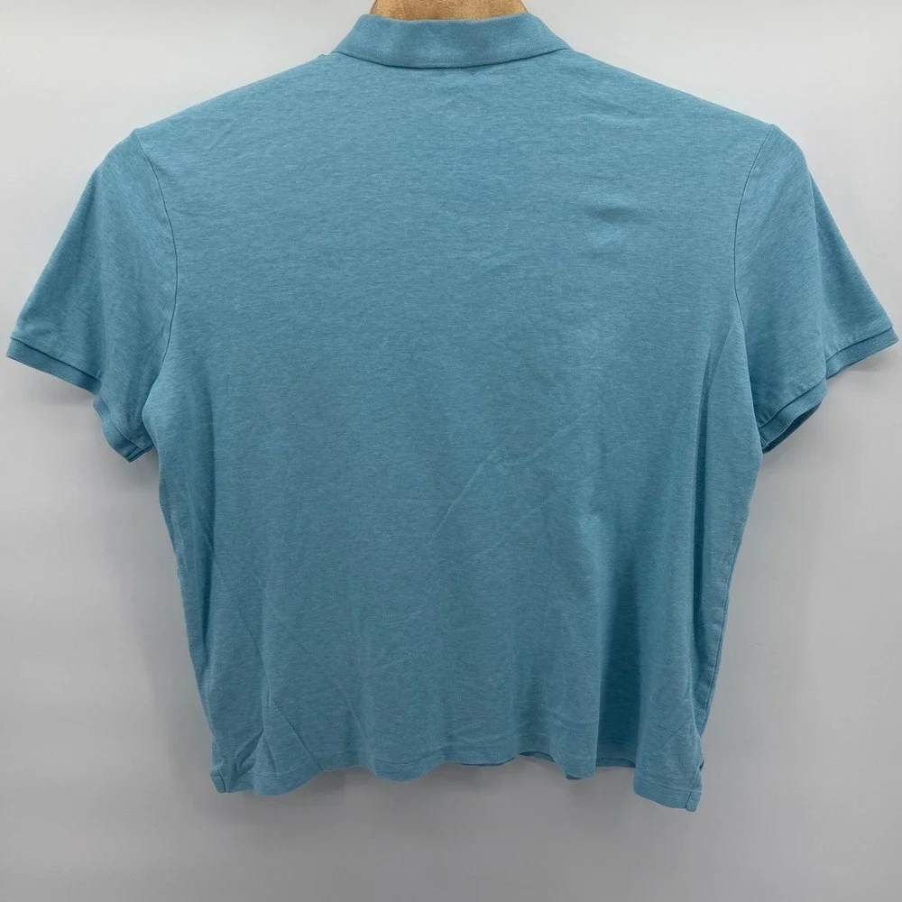 Polo Ralph Lauren Polo Shirt Mens XL Light Blue flesh‎ pony Short Sleeve Heather